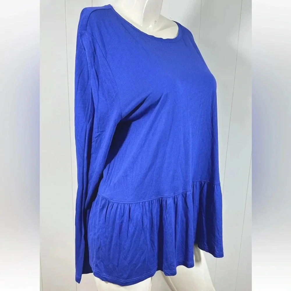 NWT Old Navy Women's Blue Long Sleeve Shirt Dress Rayon Size XL - Picture 2 of 4